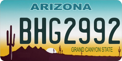 AZ license plate BHG2992