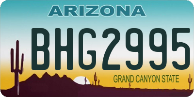 AZ license plate BHG2995