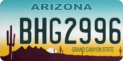 AZ license plate BHG2996
