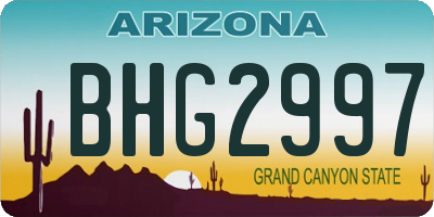 AZ license plate BHG2997