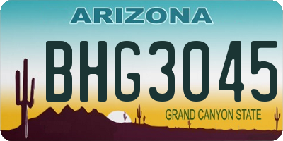 AZ license plate BHG3045
