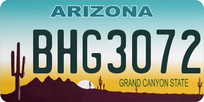 AZ license plate BHG3072