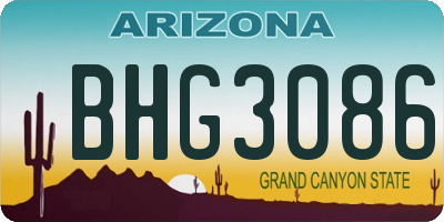 AZ license plate BHG3086