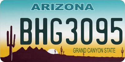 AZ license plate BHG3095