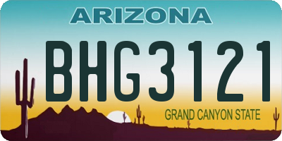 AZ license plate BHG3121