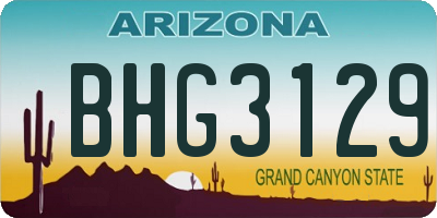AZ license plate BHG3129