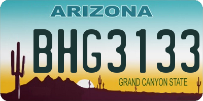 AZ license plate BHG3133