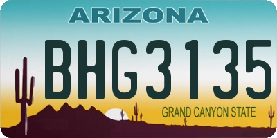 AZ license plate BHG3135