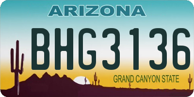 AZ license plate BHG3136
