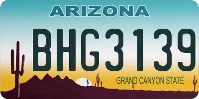 AZ license plate BHG3139