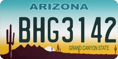 AZ license plate BHG3142