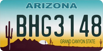 AZ license plate BHG3148