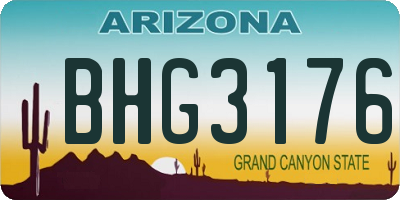 AZ license plate BHG3176