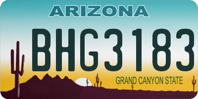 AZ license plate BHG3183