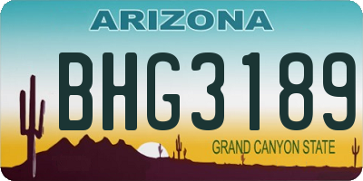 AZ license plate BHG3189