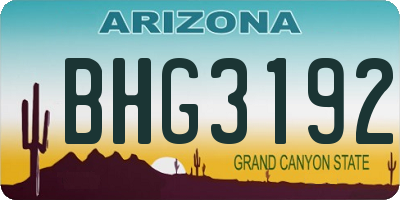 AZ license plate BHG3192
