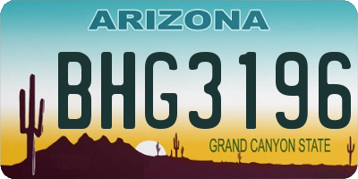 AZ license plate BHG3196