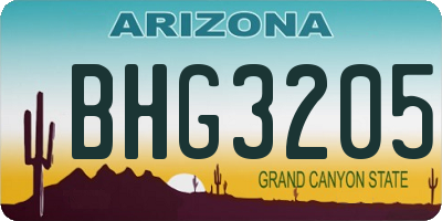 AZ license plate BHG3205