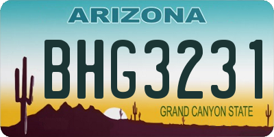 AZ license plate BHG3231