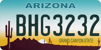 AZ license plate BHG3232