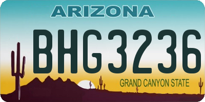AZ license plate BHG3236