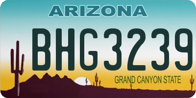 AZ license plate BHG3239