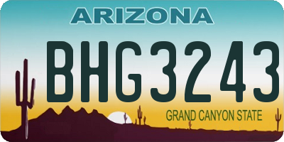 AZ license plate BHG3243