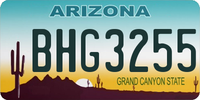 AZ license plate BHG3255