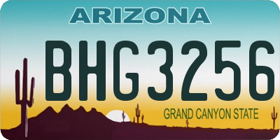 AZ license plate BHG3256