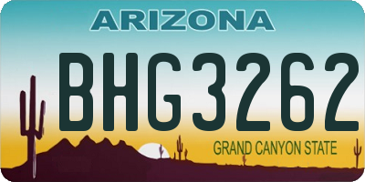 AZ license plate BHG3262