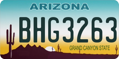AZ license plate BHG3263