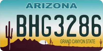 AZ license plate BHG3286