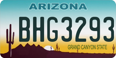 AZ license plate BHG3293