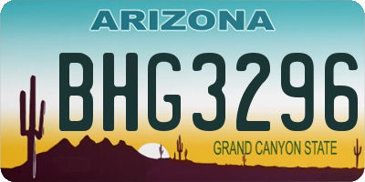 AZ license plate BHG3296