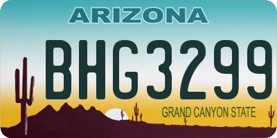 AZ license plate BHG3299