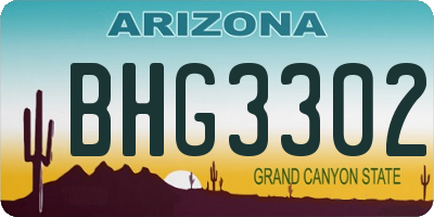 AZ license plate BHG3302