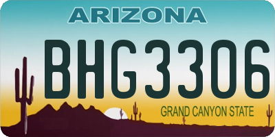 AZ license plate BHG3306