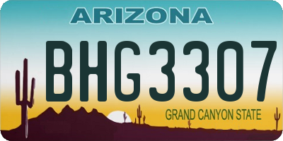 AZ license plate BHG3307