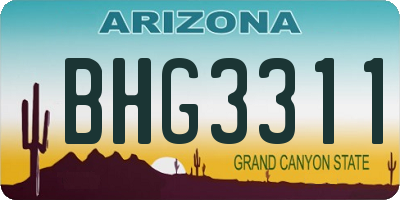 AZ license plate BHG3311