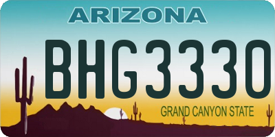 AZ license plate BHG3330
