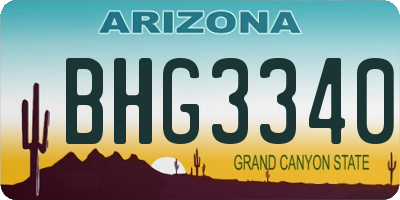 AZ license plate BHG3340