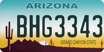 AZ license plate BHG3343
