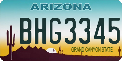 AZ license plate BHG3345