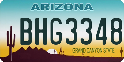 AZ license plate BHG3348