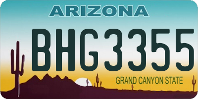 AZ license plate BHG3355