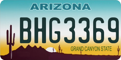 AZ license plate BHG3369