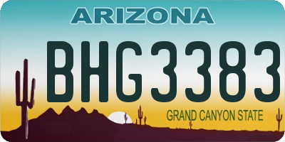 AZ license plate BHG3383