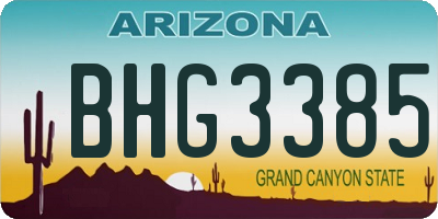 AZ license plate BHG3385
