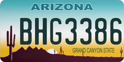 AZ license plate BHG3386