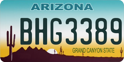 AZ license plate BHG3389